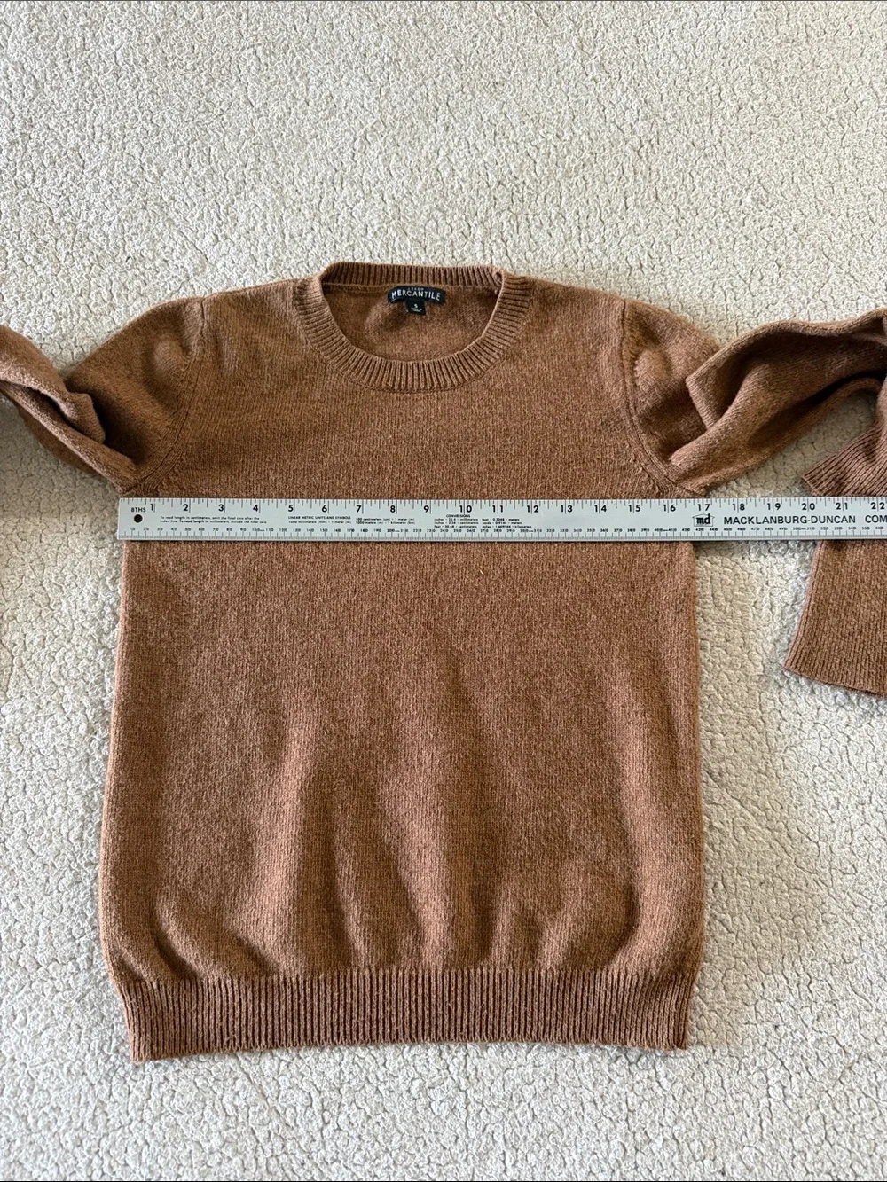 J. Crew Wool Blend Brown Tiered Bell Sleeve Crewneck Sweater Small